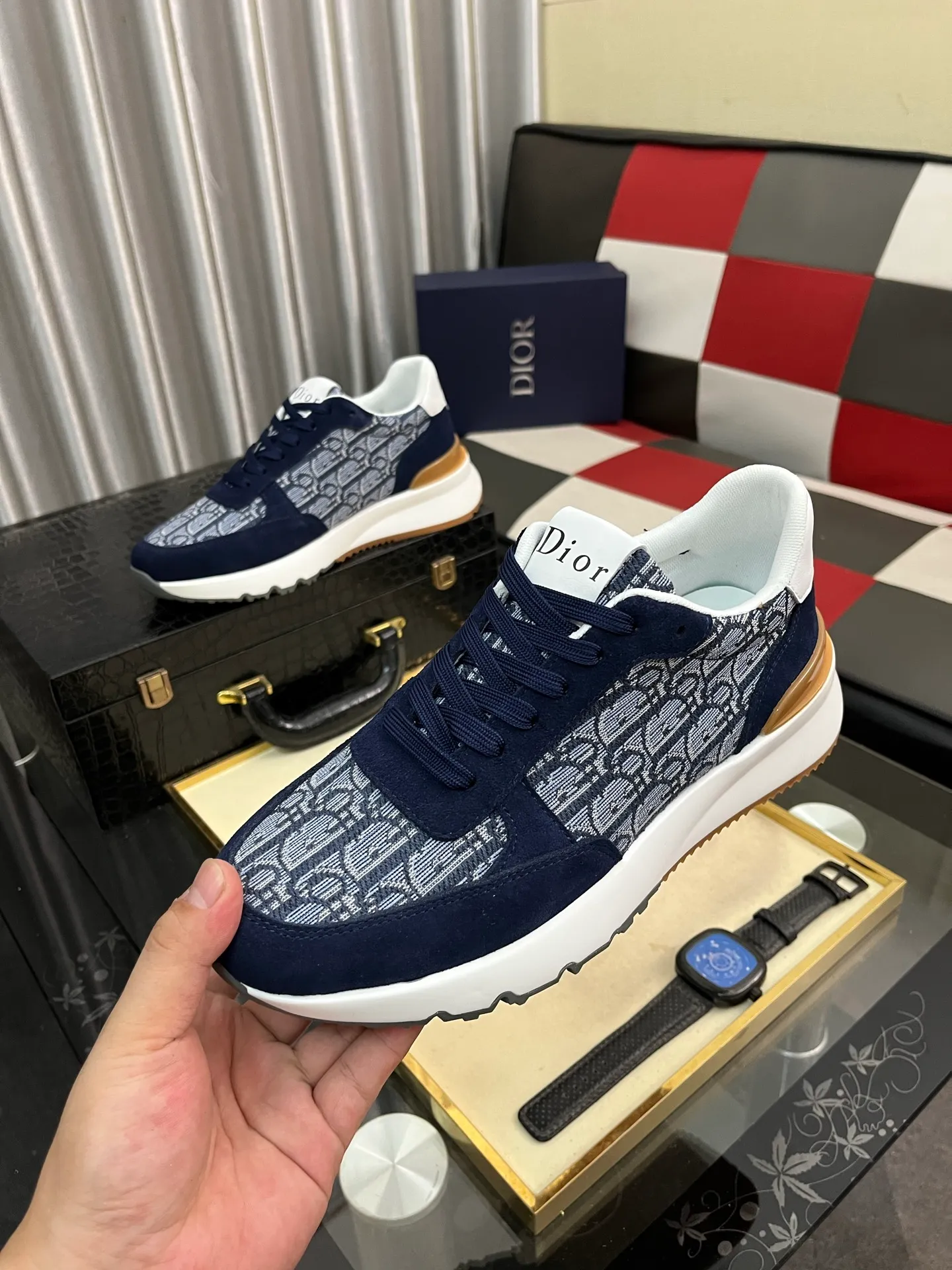 Men's shoes 💰438⌚️⌚️ [Dior] new casual shoes. Exclusive mold-making custom style, the fabric is imported from Italy, and the leather is breathable inside. Exclusively molded and customized outsole is wear-resistant. Counter-level version, perfect matching, on-shoe effect, and exquisite workmanship. Code number: 38-444️⃣Colors available
